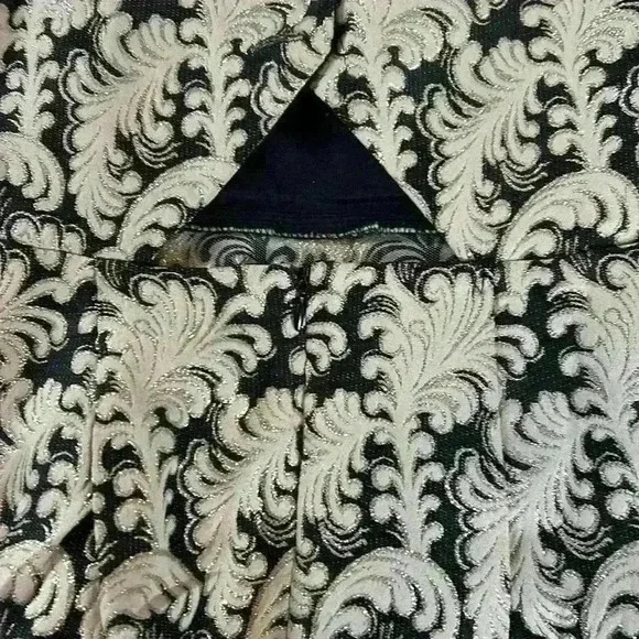 Jealous Tomato High End Boutique Black&Tan Brocade Fit & Flare Metalic Dress, M - Picture 10 of 11